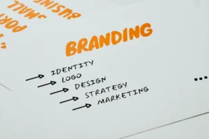 Personal branding in digital marketing showing identity, logo, design, strategy, and marketing