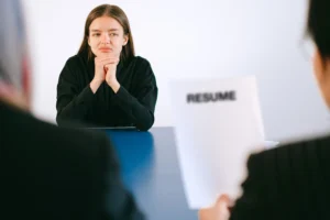 Candidate answering digital marketing interview questions during a job interview